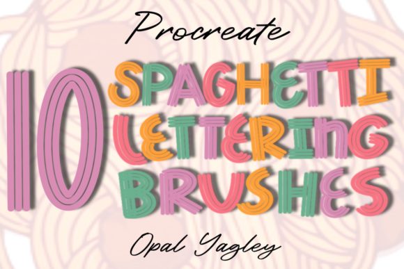 10 Procreate Spaghetti Lettering Brushes