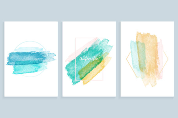 Hand Drawn Colorful Watercolor Brushes