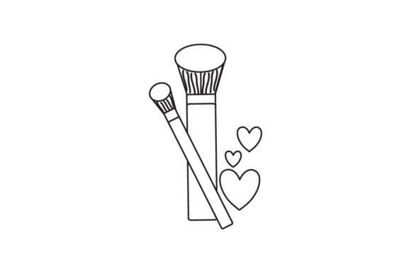 Makeup Icon Line with Two Brushes: A Practical Asset for Creative Projects