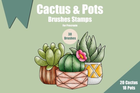 Mastering Digital Design with Cactus and Pots Procreate Stamps Brushes