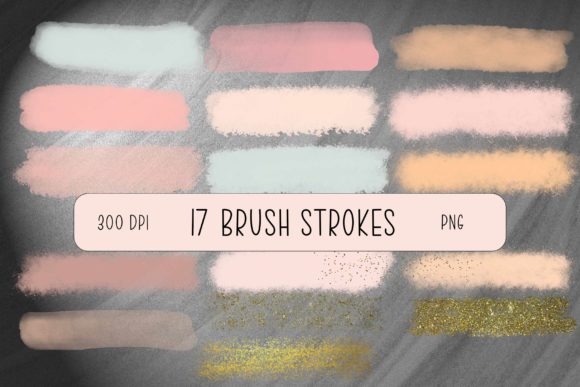 Mastering Sublimation Design with 17 Pastel and Gold Brush Strokes