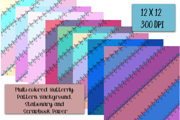 Multi-colored Butterfly Pattern Papers