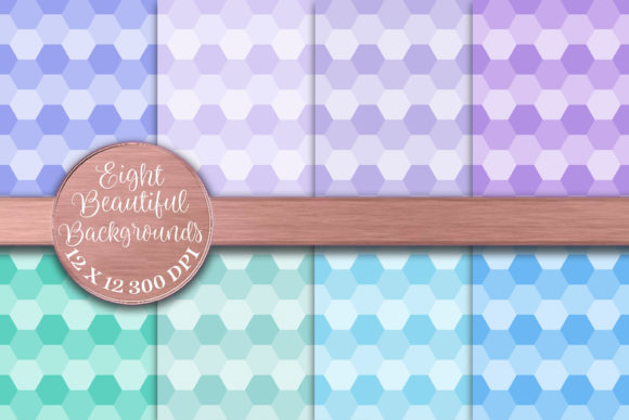 Pastel Blue Green Purple Honeycomb Textures