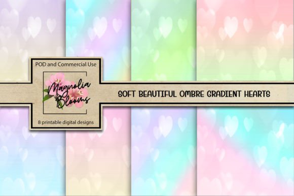 Soft Beautiful Ombre Gradient Hearts: A Versatile Asset for Digital and Print Design