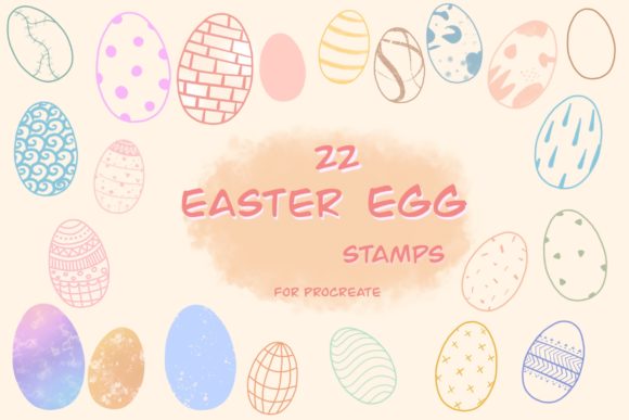 Streamline Your Spring Designs with Procreate 22 Easter Egg Stamp Brushes