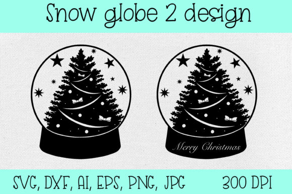 SVG, DXF Snow Globe Merry Christmas Craft: A Practical Asset for Holiday Design