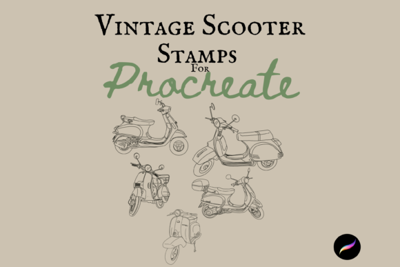 Vintage Scooter Stamps for Procreate