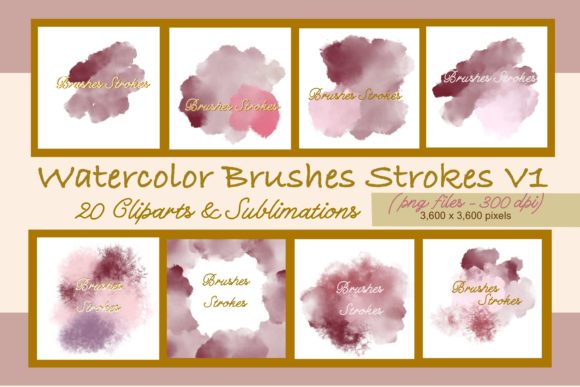 Watercolor Brushes Strokes V1 Clipart Guide
